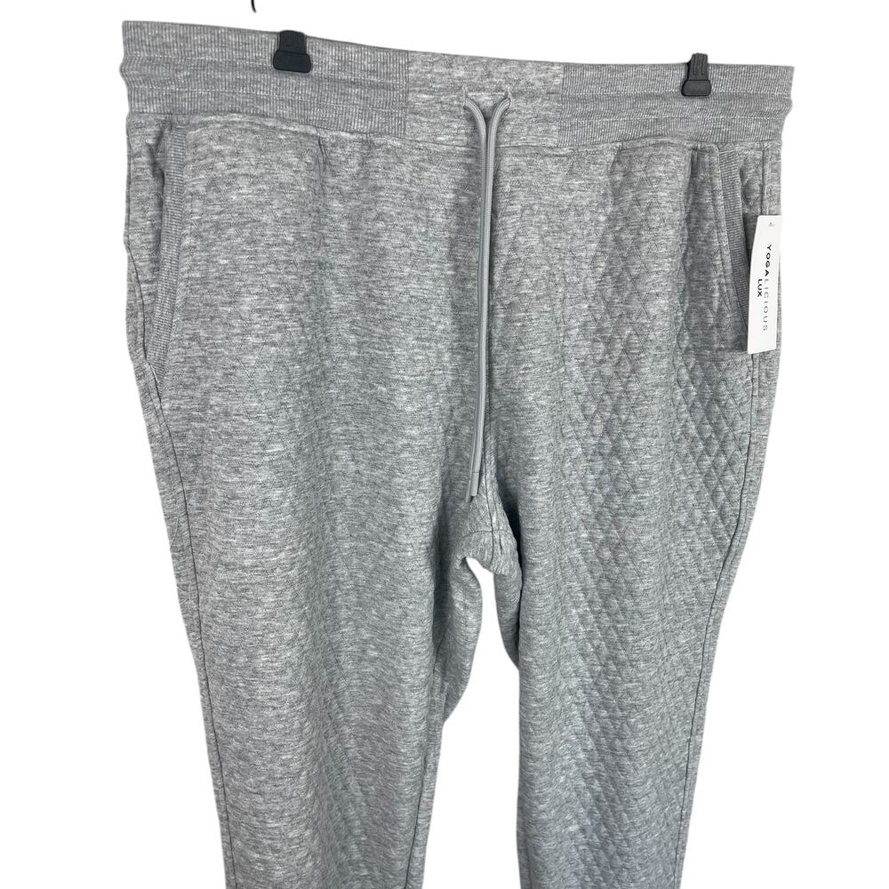 Yogalicious Lux Diamond Quilted Adaptation Jogger Athleisure Gray Sz 1X NEW - Picture 6 of 14